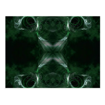 Abstrato, teste padrão verde escuro do Fractal Cartões Postais