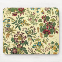 Abundância floral antiquado mouse pads