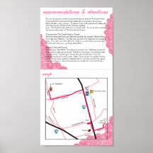 Acomodações, sentidos & mapa cor-de-rosa do casame impressão