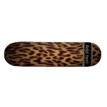 Adicione o texto a este skate legal do leopardo