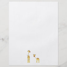 Adulto e girafa do bebê. Desenhos animados Panfleto
