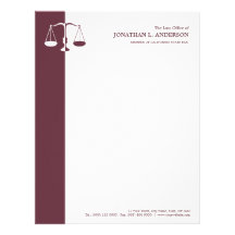 Advogado/advogado - cabeçalho de Borgonha Papéis De Carta Personalizados