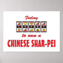 Afortunado ao próprio um design chinês do cão do d impressão