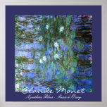 Água-Lillies azul: Claude Monet Impressão