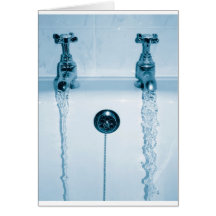 Água quente & fria, tempo do banho, torneiras Runn Cartões