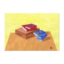 Ainda vida - livros impressão de canvas envolvidas