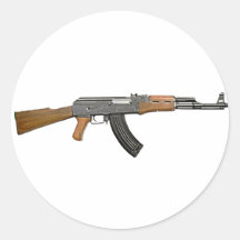 ak47 adesivo em formato redondo
