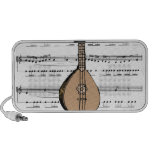 alaúde e partitura do bandolim caixinhas de som para laptop