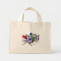 Alaúde e plantas azuis bolsa de lona