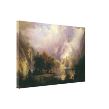 Albert Bierstadt - paisagem da montanha rochosa Impressão De Canvas Envolvidas
