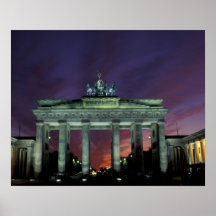 Alemanha, Berlim. Porta de Brandemburgo na noite Pôsteres