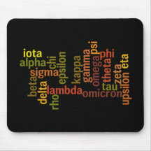 Alfabeto grego (nuvem da palavra) mouse pads