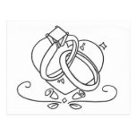 Alianças de casamento cartoes postais