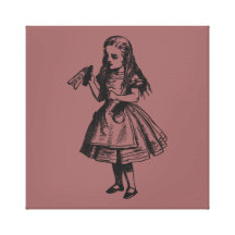 Alice com "bebida mim" garrafa impressão de canvas esticadas