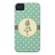 Alice em bolinhas do país das maravilhas capa de iPhone 4 Case-Mate