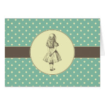 Alice em bolinhas do país das maravilhas cartoes