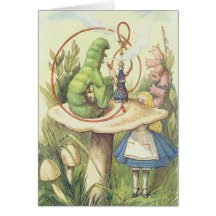 Alice encontra Caterpillar Cartoes