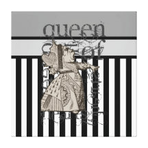 Alice na rainha do país das maravilhas do Grunge d Impressão De Canvas Esticada