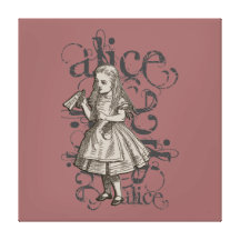 Alice no Grunge do país das maravilhas (rosa) Impressão De Canvas Esticada
