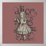 Alice no Grunge do país das maravilhas (rosa) Pôsteres