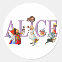 ALICE NO PAÍS DE AS MARAVILHAS & AMIGOS ADESIVOS REDONDOS