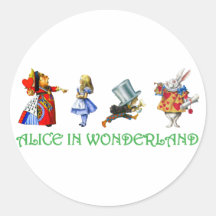 ALICE NO PAÍS DE AS MARAVILHAS & AMIGOS ADESIVOS EM FORMATO REDONDOS
