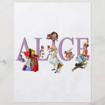 ALICE NO PAÍS DE AS MARAVILHAS & AMIGOS MODELO DE PANFLETOS