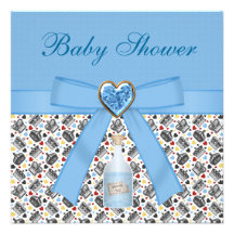 Alice no tea party azul do chá de fraldas do país  convite personalizado
