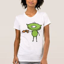 Alienígena bonito da arma de raio camisetas