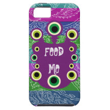 ALIMENTE-ME monstro roxo a caixa listrada do iPhon Capas iPhone 5