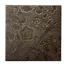 Alivio floral de bronze azulejo