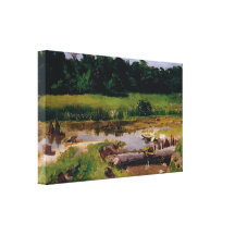 Almeida Júnior - paisagem Fluvial Impressão Em Canvas