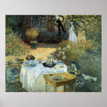 Almoço por Claude Monet, impressionismo do vintage Impressão