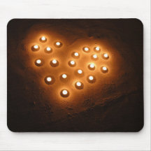 almofada do coração da vela mouse pad