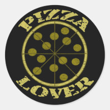Amante da pizza adesivos redondos