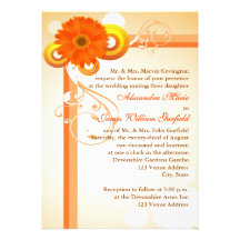 Amarelo, alaranjado, convite floral do casamento d