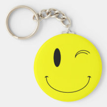 Amarelo do KRW que pisc o smiley face Chaveiros