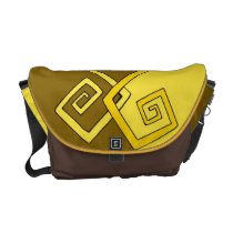 Amarelo retro Funky no mensageiro amarelo do MED d bolsas mensageiro da rickshaw