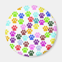 Amarelo vermelho do verde azul de Pawprints das fu Ima