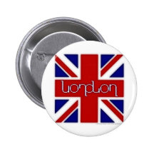 Ambigram de "Londres" na bandeira BRITÂNICA Botons