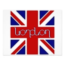 Ambigram de "Londres" na bandeira BRITÂNICA Convites Personalizado