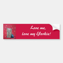 Ame meu autocolante no vidro traseiro de Yorkie Adesivo
