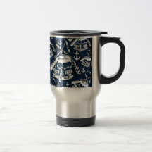 Ame thy teste padrão retro do tatuagem dos vizinho caneca