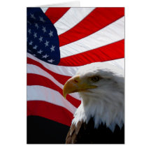 Americano Eagle & cartão de ondulação da bandeira