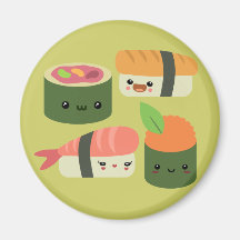 Amigos do sushi imãs de geladeira