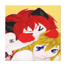 Amigos pequenos de Chibi das canvas Impressão De Canvas Esticada