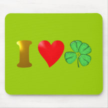 Amo Irlanda j país love de irlandês trevo shamrock Mousepads
