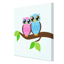Amor da coruja você impressão de canvas envolvida