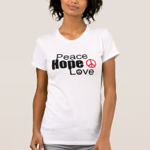 amor da esperança da paz t-shirt