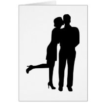 Amor do beijo do casal cartão